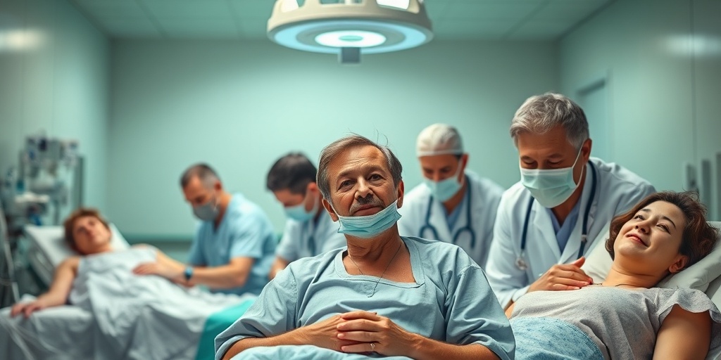 Medical professionals attending to patients with Primary Ciliary Dyskinesia in a hospital, highlighting the importance of care in a clean, clinical setting.  4.png