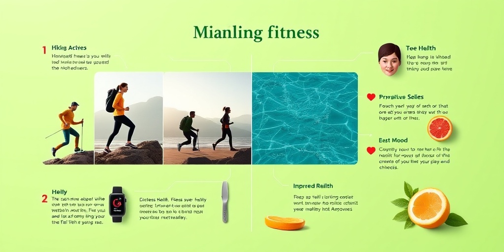 Split-screen visual showcasing outdoor fitness activities and mental health benefits, set in a soothing green environment.  2.png