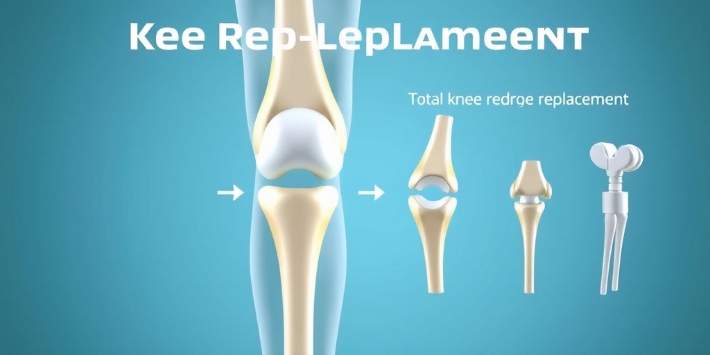 A 3D render of knee replacements, labeled components against a blue background, showcasing orthopedic advancements in surgery.  3.png
