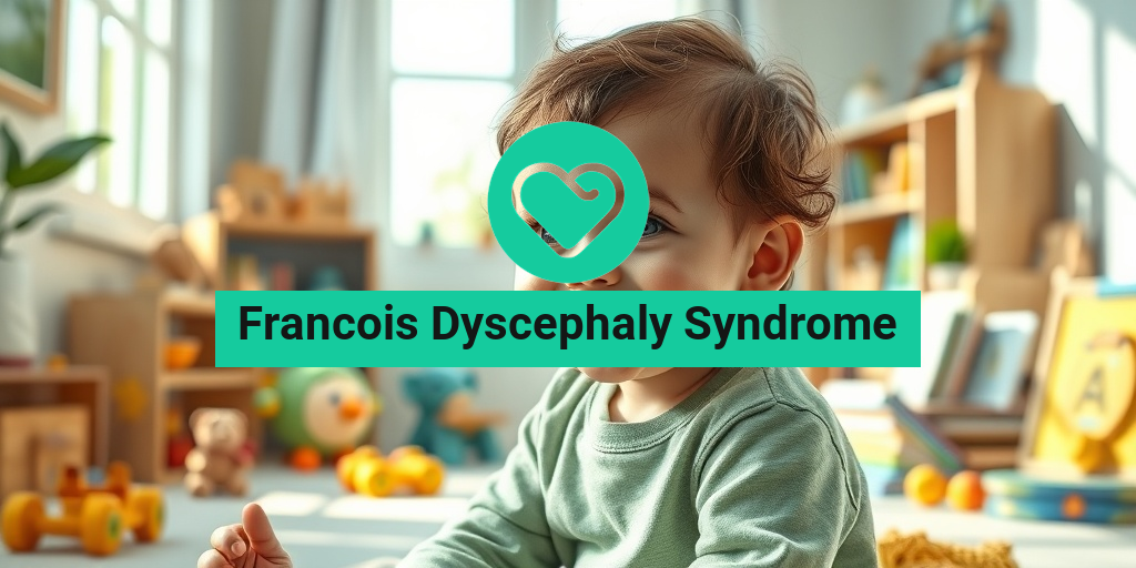 A child with François Dyscephaly smiles in a bright room filled with educational toys, radiating joy and curiosity. • Yesil Health AI