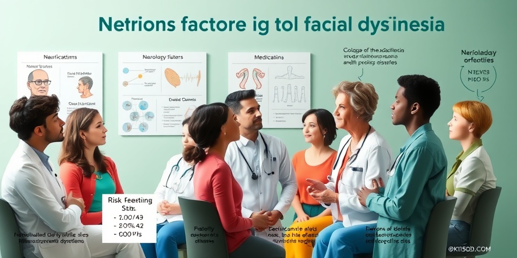 A clinical discussion on oral-facial dyskinesia risk factors, highlighting interactions between patients and healthcare professionals.  3.png