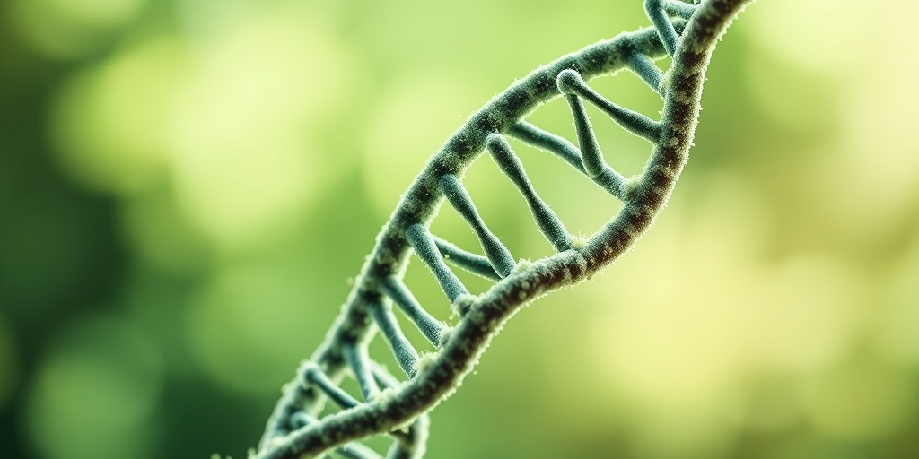 A close-up of a DNA double helix symbolizes the genetic complexity of Turner Syndrome against a soft green background.  3.png