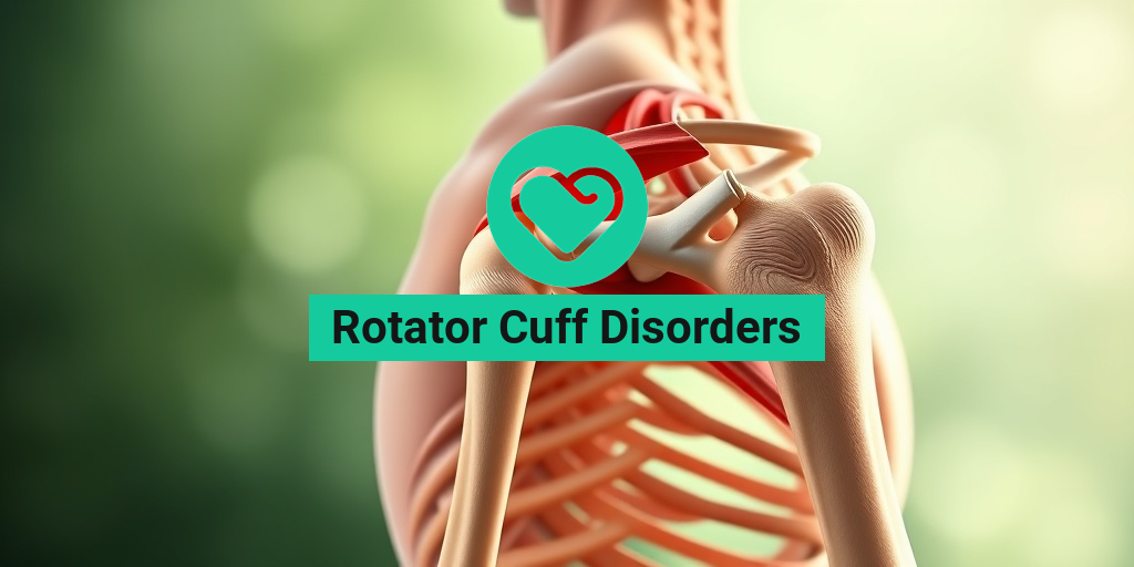 A detailed anatomical view of a shoulder joint highlighting rotator cuff disorders in a dynamic pose. • Yesil Health AI