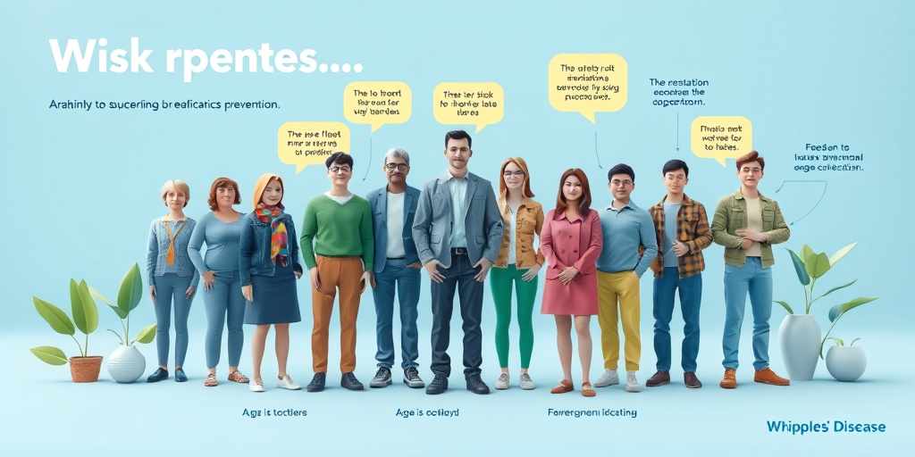 A diverse group of individuals representing different risk factors for Whipple’s Disease in a supportive community setting.  3.png