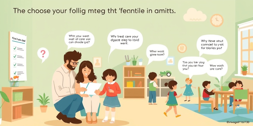 A family exploring a daycare center, interacting with caregivers and observing children play in a welcoming atmosphere. 5.png