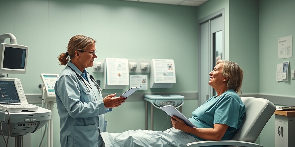 A healthcare professional discussing MRSA treatment options with a patient, surrounded by medical equipment in a caring clinical atmosphere.  4.png