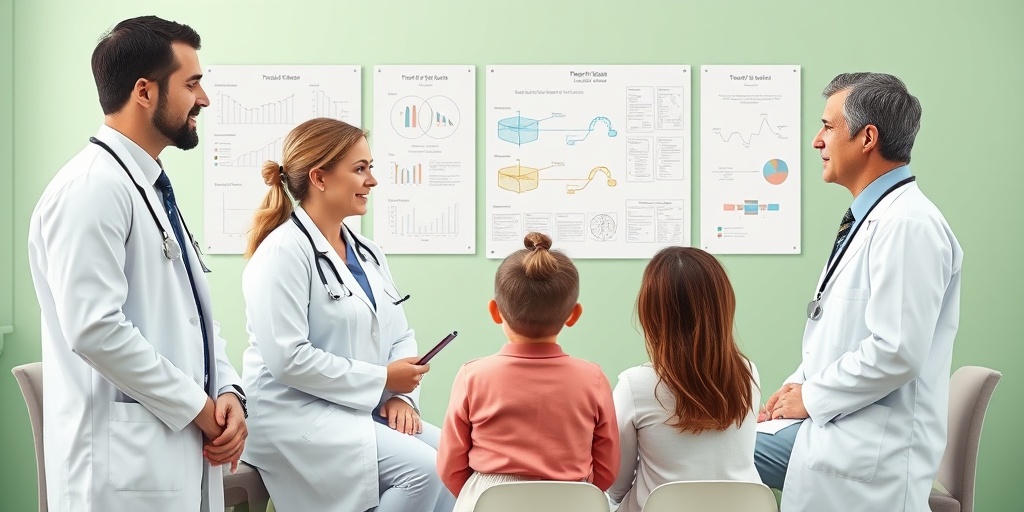 A healthcare team discussing treatment options for Agenesis of Commissura Magna Cerebri, emphasizing collaboration and support.  4.png