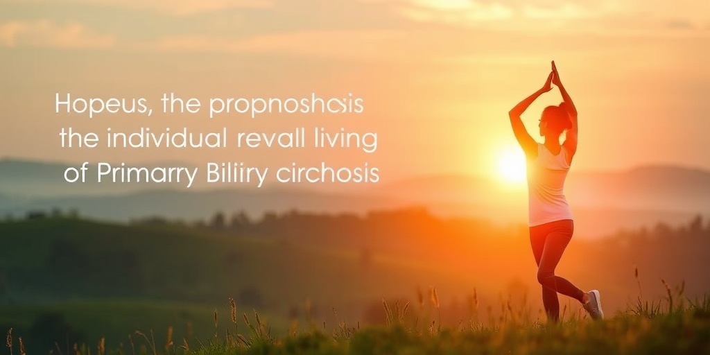 A serene landscape at sunrise, with a person practicing yoga, symbolizing hope and proactive health for PBC patients.  5.png