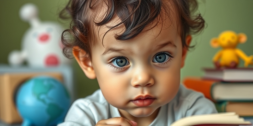 A young child engaged in play, showcasing curiosity while surrounded by educational toys and books.  2.png