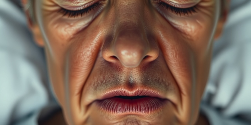 Close-up of a patient with HAE symptoms, highlighting discomfort and emotional expressions against a soft white backdrop.2.png