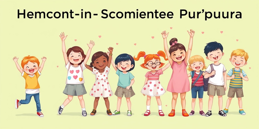 Diverse group of children symbolizes recovery from Henoch-Schonlein purpura, radiating joy against a soft green backdrop. 5.png