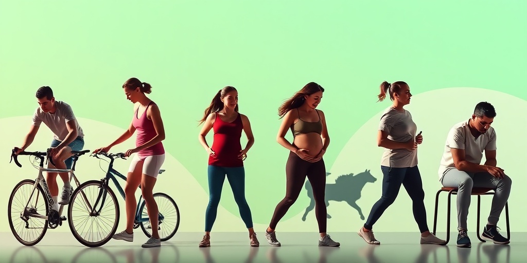 Diverse individuals representing risk factors for pudendal neuralgia, engaged in various activities, emphasizing awareness and prevention.  3.png