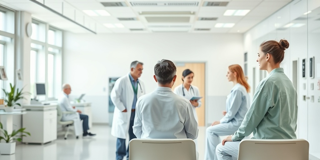 Healthcare professionals discuss treatment options for Jakob-Creutzfeldt Disease in a modern facility, conveying hope and care.  4.png