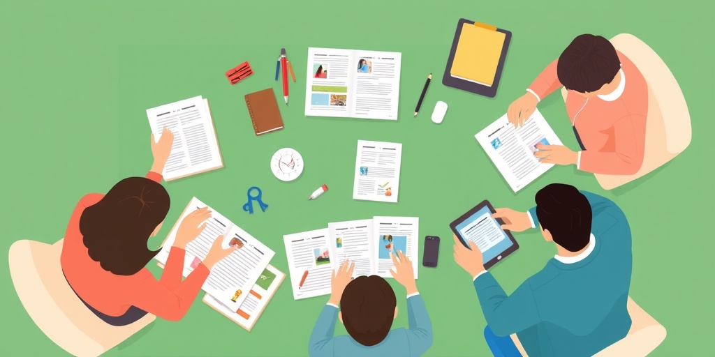 Parents exploring a table filled with child care resources, reflecting a proactive approach to finding quality care.  5.png