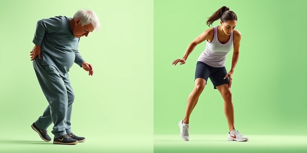 Split-screen shows an elderly person with arthritis and a young athlete with a knee injury, highlighting emotional struggles.  2.png