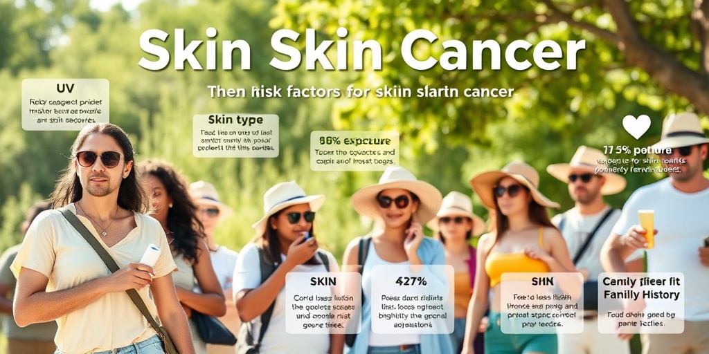 A diverse group outdoors, applying sunscreen and wearing protective clothing, illustrating skin cancer risk factors in a healthy lifestyle.  3.png