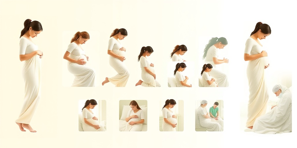 A dynamic illustration of childbirth stages, showcasing a woman's journey with her partner and medical staff by her side.  2.png