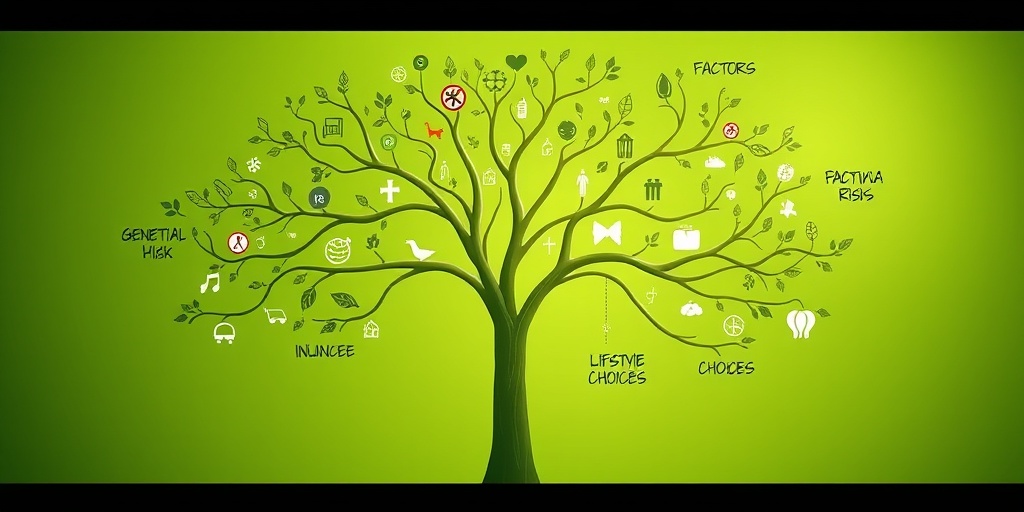 A family tree metaphor illustrates genetic, environmental, and lifestyle factors related to Hutchinson-Gilford Syndrome.  3.png