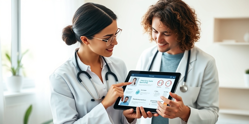 A healthcare professional discusses hearing loss treatments with a patient, fostering hope in a modern clinic. 4.png