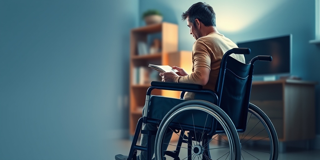 A person with spinal cord injury navigates daily life in a home setting, showcasing resilience and adaptive strategies.  5.png