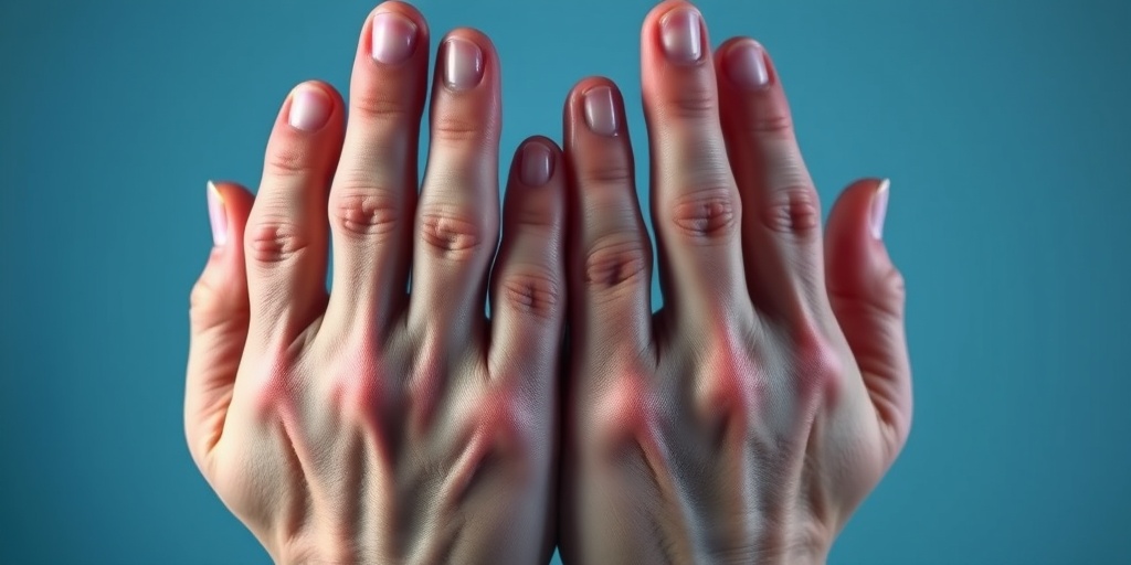 Close-up of hands showing Raynaud's phenomenon, illustrating the effects of temperature changes on skin color and texture.  2.png