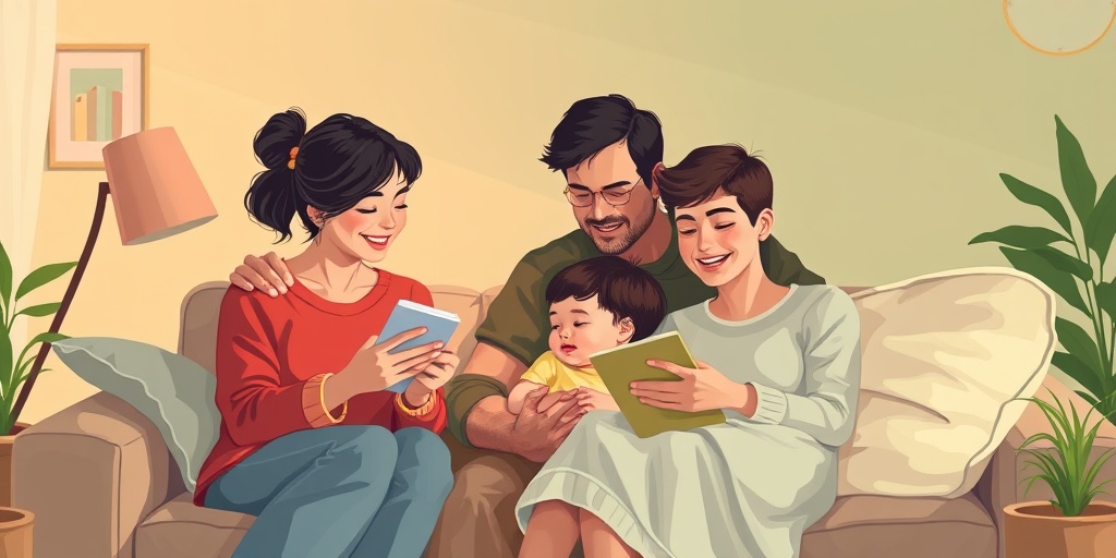 Family gathered in a cozy living room, sharing stories and providing comfort to a loved one with sleep epilepsy. 5.png