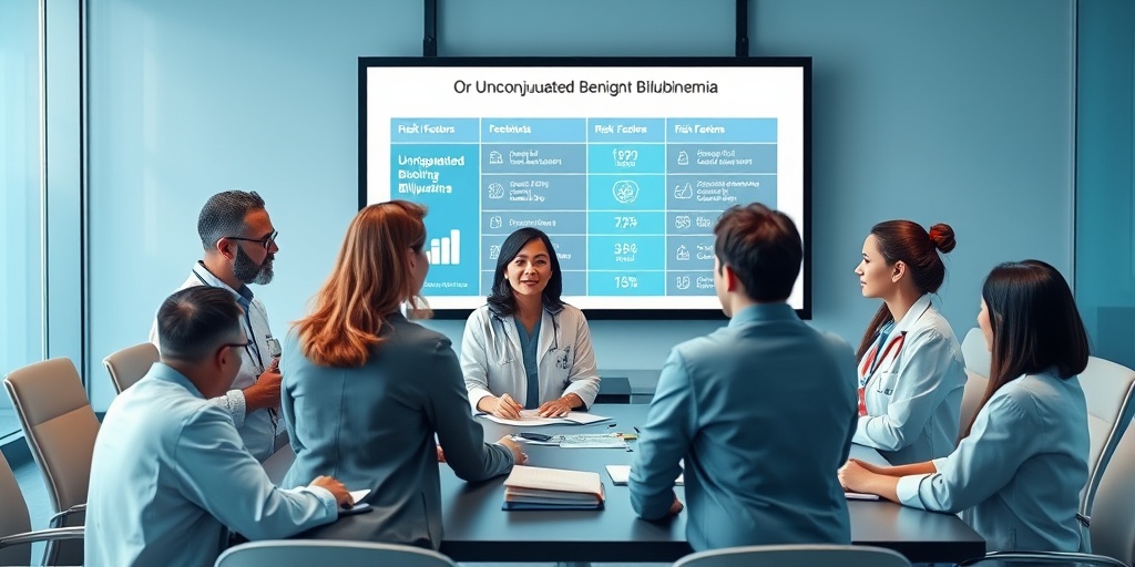 Healthcare professionals discuss risk factors in a modern conference room, with statistics projected on a large screen.  3.png