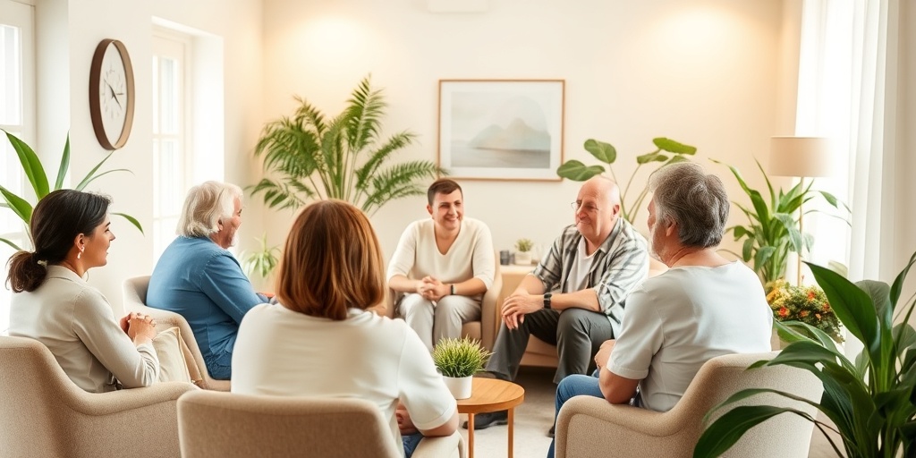 Support group meeting for HHT individuals, fostering connection and understanding in a warm, inviting environment.  5.png