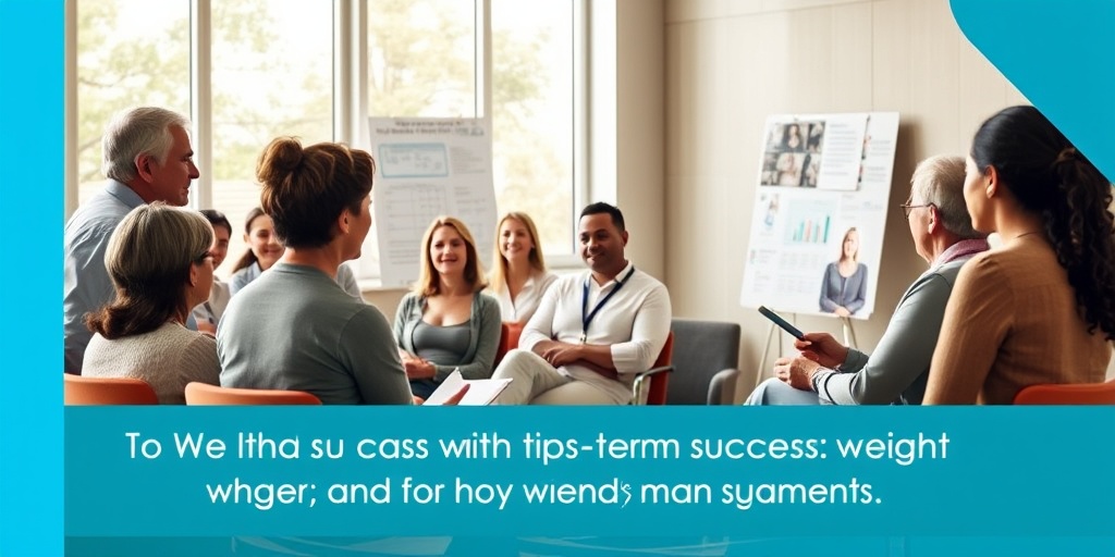 A motivational workshop captures an engaged audience listening to success tips for weight management, filled with hope and determination.5.png