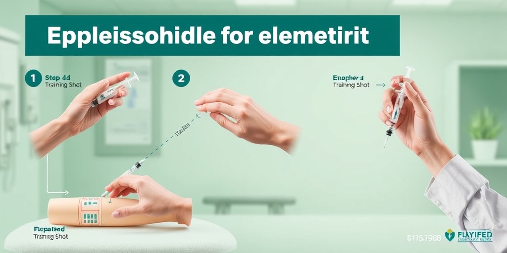 A step-by-step guide shows how to administer an epinephrine shot on a training model in a calming clinic.  3.png