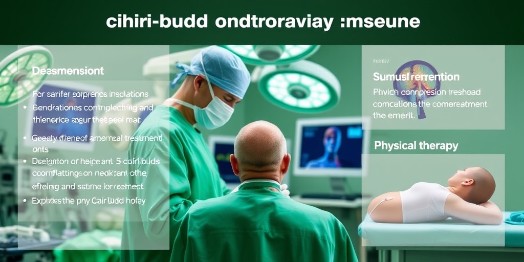 A surgeon performs a decompression procedure for Chiari-Budd Syndrome in a sterile operating room, emphasizing precision and care in treatment.4.png