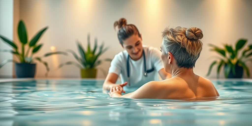 A therapist assists a patient in a warm hydrotherapy pool, emphasizing a supportive and healing environment.  2.png