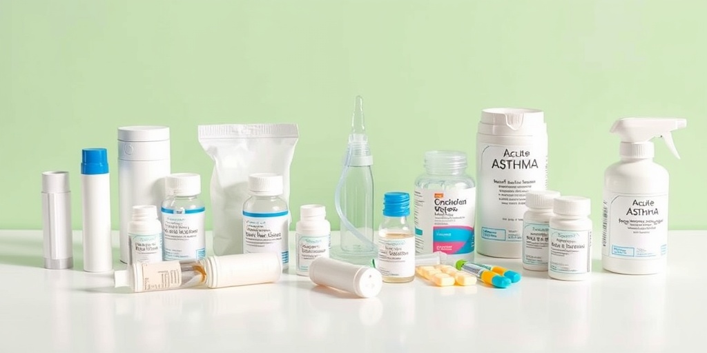 An organized display of asthma treatments on a clean surface, promoting awareness and the importance of proper medical care.  4.png