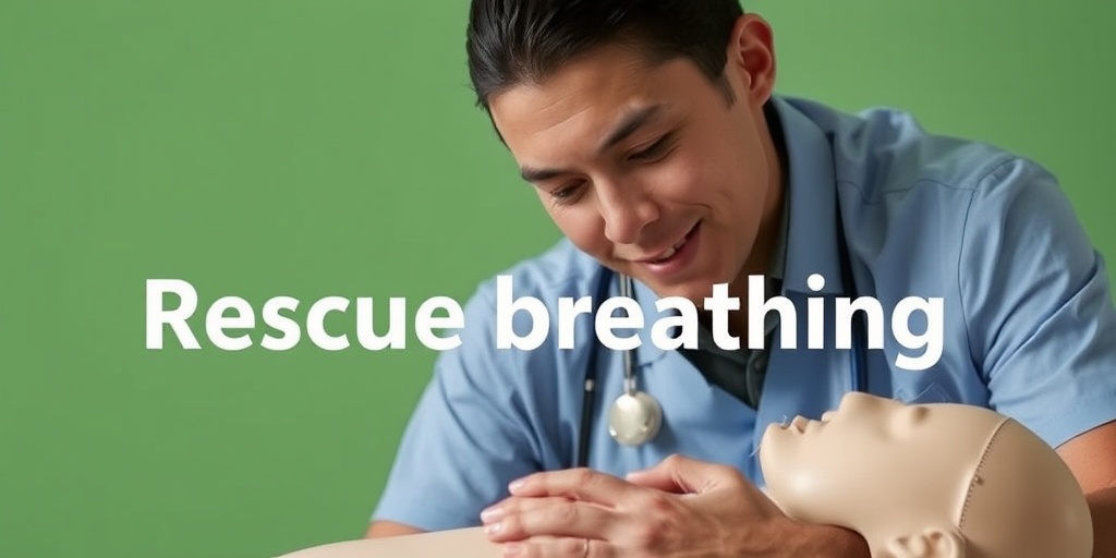 Close-up of a medical professional demonstrating mouth-to-mouth rescue breathing on a CPR mannequin, emphasizing skill and compassion.  2.png