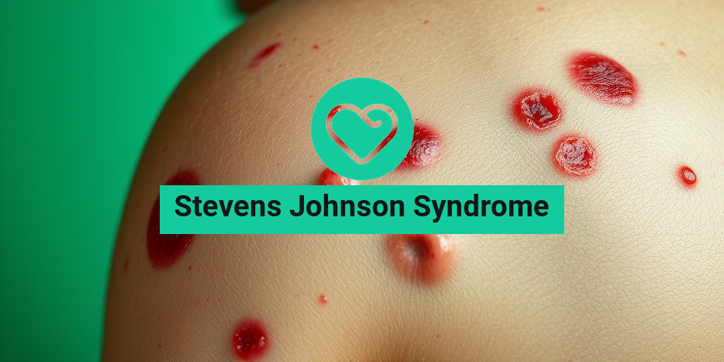 Close-up of skin lesions from Stevens Johnson Syndrome, highlighting painful rashes against a calming green background. • Yesil Health AI