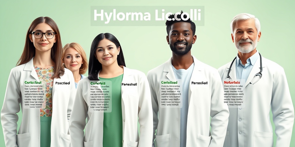 Diverse individuals in a clinical setting, illustrating risk factors for Hygroma Colli, surrounded by a hopeful green and white blend.  3.png