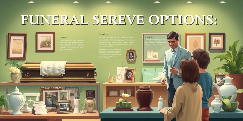 A compassionate funeral director guiding a family through options, highlighting the importance of informed decisions during difficult times.  4.png