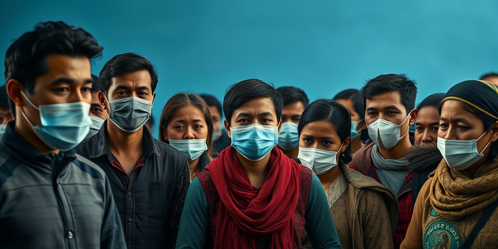 A diverse group in a community setting highlights tuberculosis risk factors, with expressions of concern and awareness.  3.png