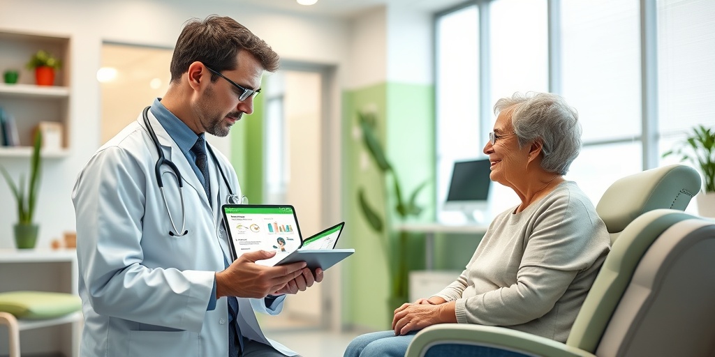 A healthcare professional discusses treatment options with a patient in a bright clinic, emphasizing empathy and collaborative care.  4.png