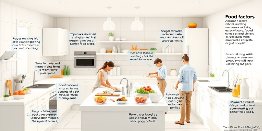 A kitchen scene illustrating Norovirus risk factors, emphasizing food safety practices and proper hygiene.  3.png