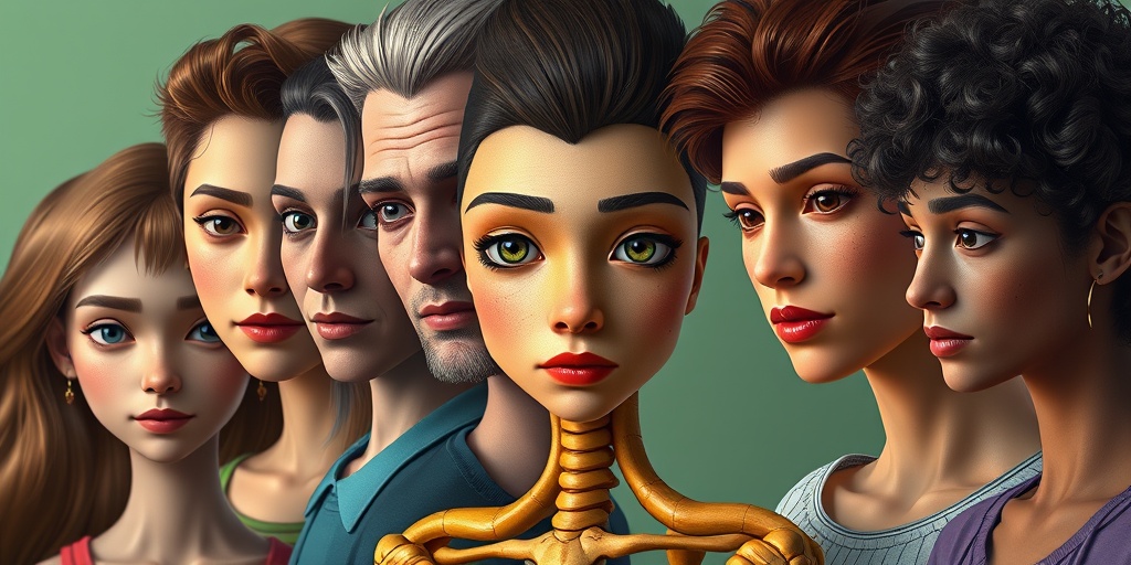 Diverse individuals with arachnodactyly and related conditions are depicted, showcasing resilience against a soft green and blue background.  4.png