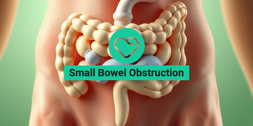 A detailed anatomical view of a small bowel obstruction, showcasing textures and contours in creamy whites and subtle blues. β’ Yesil Health AI