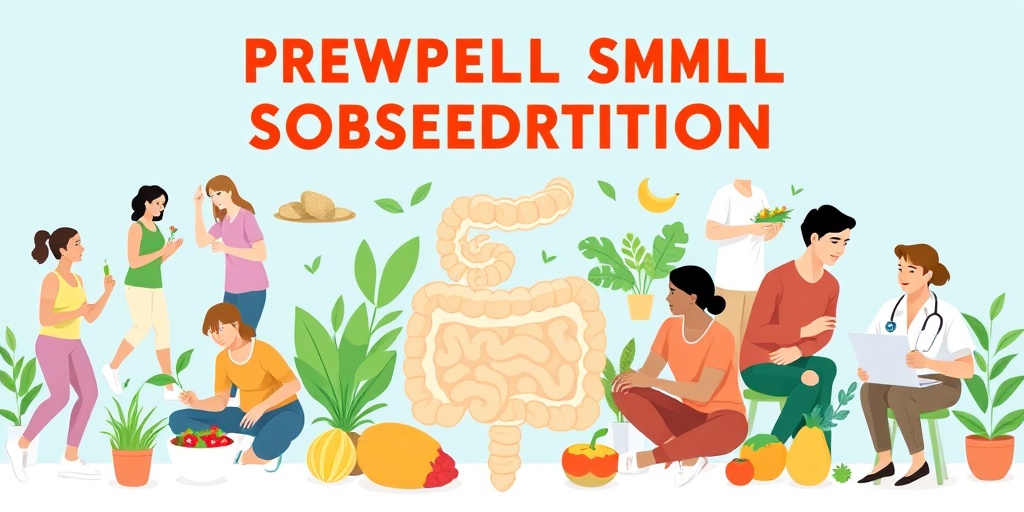 A diverse group engaging in healthy activities, promoting prevention of small bowel obstruction through nutrition and exercise.  5.png