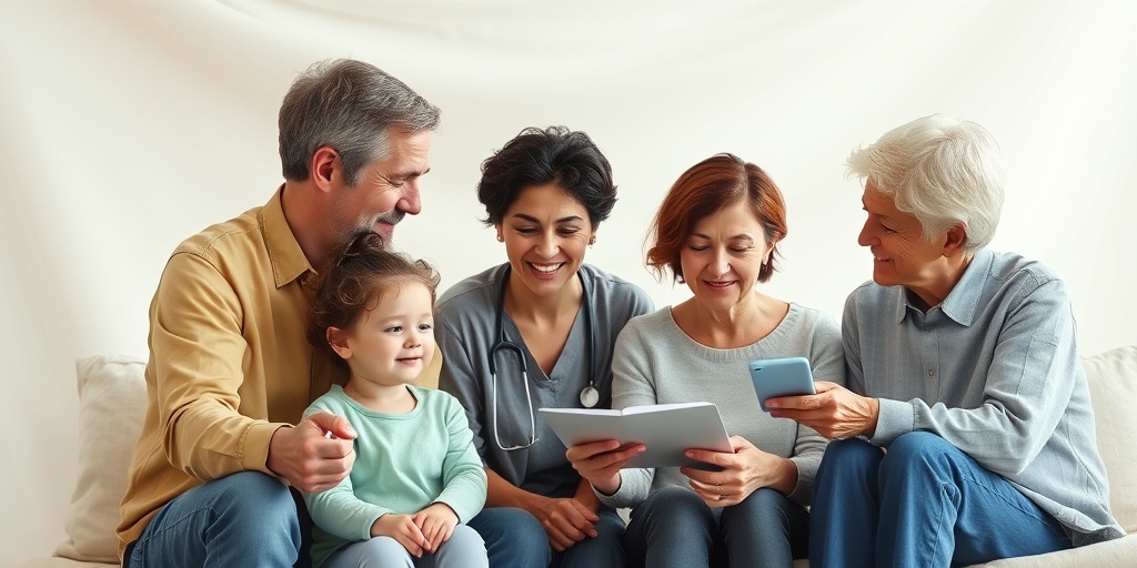 A family collaborates with healthcare professionals, discussing treatment options in a supportive and hopeful environment.  4.png