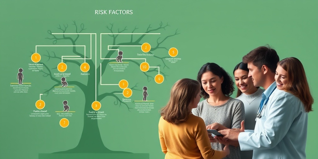 A family tree illustrating genetic markers, with parents discussing Infantile Spinal Muscular Atrophy with a healthcare professional.  3.png