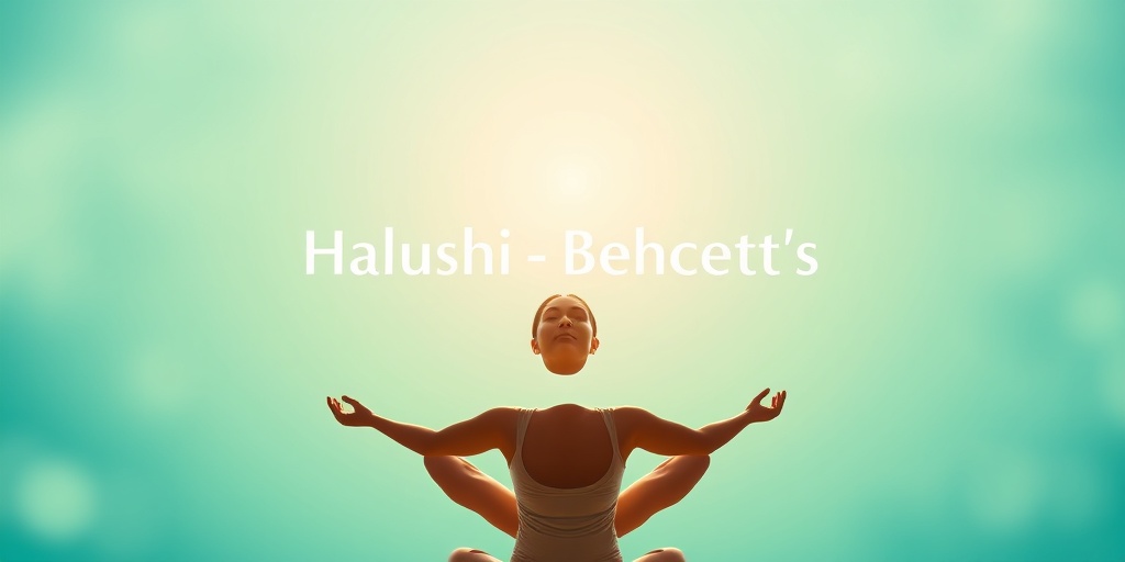 A person practicing yoga, symbolizing resilience and well-being while managing Halushi-Behcet's Syndrome.  5.png