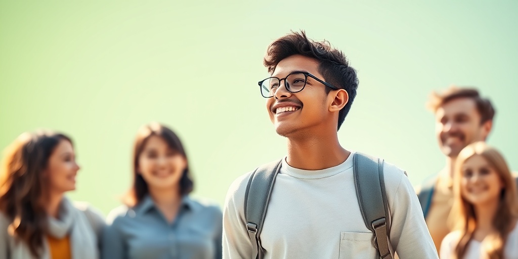 A young adult confidently pursuing passions, surrounded by friends, embodying optimism and community support for Agenesis of Corpus Callosum.  5.png