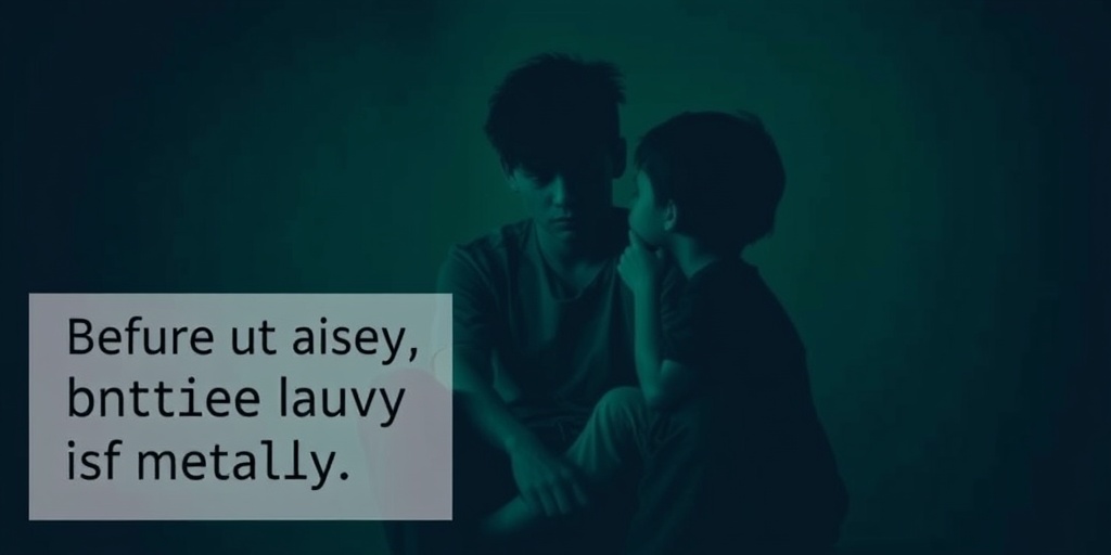 A young person sits in a dim room, shadows representing anxiety, contrasting with soft greens and whites of hope.  3.png