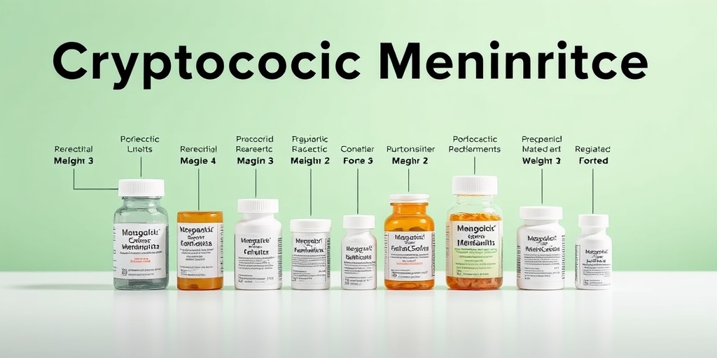 An array of labeled medications for Cryptococcic Meningitis displayed on a clean surface, symbolizing hope and healing.4.png