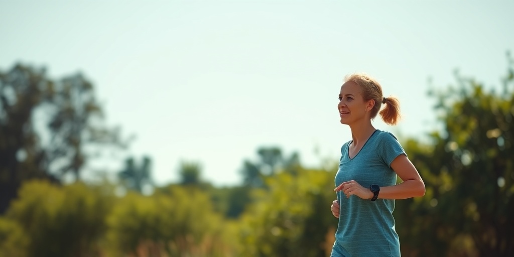 An individual engages in light activity outdoors, reflecting hope and resilience against Eaton-Lambert Syndrome in a serene environment. 5.png